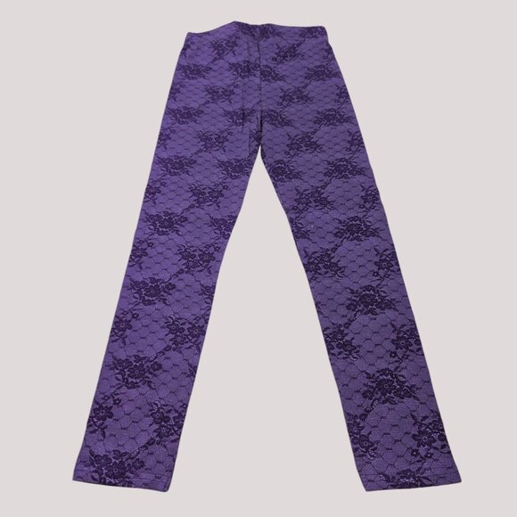 Booky Other - Booky Full length Soft Cotton stretchy leggings Skinny Fit Purple Florals NWOT